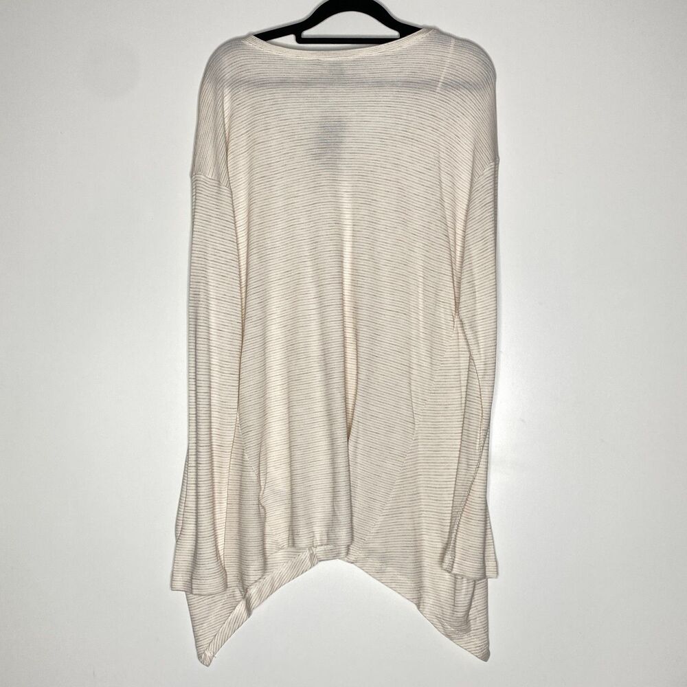 New Nine West Ruby Striped Asymmetric Long Sleeve Tunic Top Women's Size XL - Picture 10 of 11